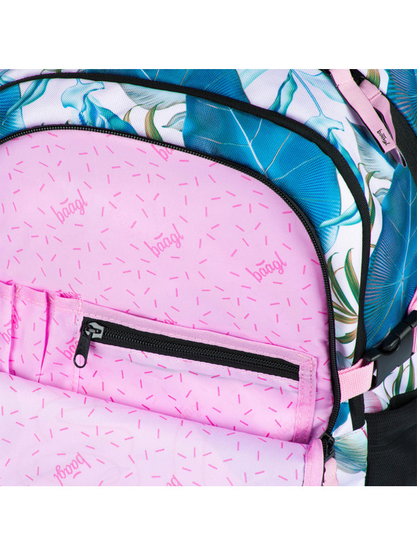 BAAGL  Fialový školský batoh Skate Leafs Baagl