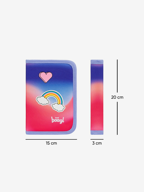 BAAGL  Červená 3 SET Airy Hippie: batoh, penál, taška Baagl