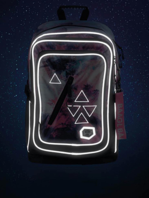 BAAGL  Ružový školský batoh Cubic Abstract Baagl