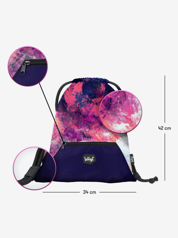BAAGL  Ružová taška s vreckom Abstract Baagl