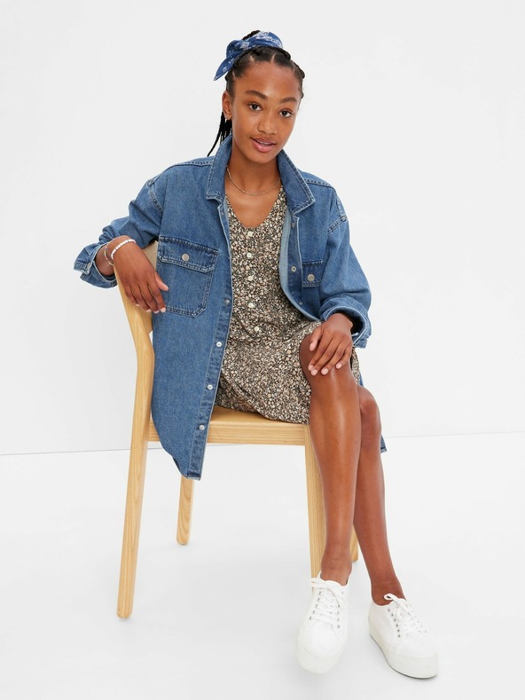 GAP Teen džínsová oversize košeľa Unisex GAP