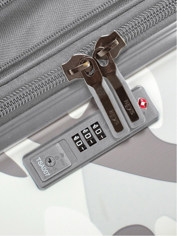 Heys Sada troch bielych kufrov Heys White Camo S,M,L