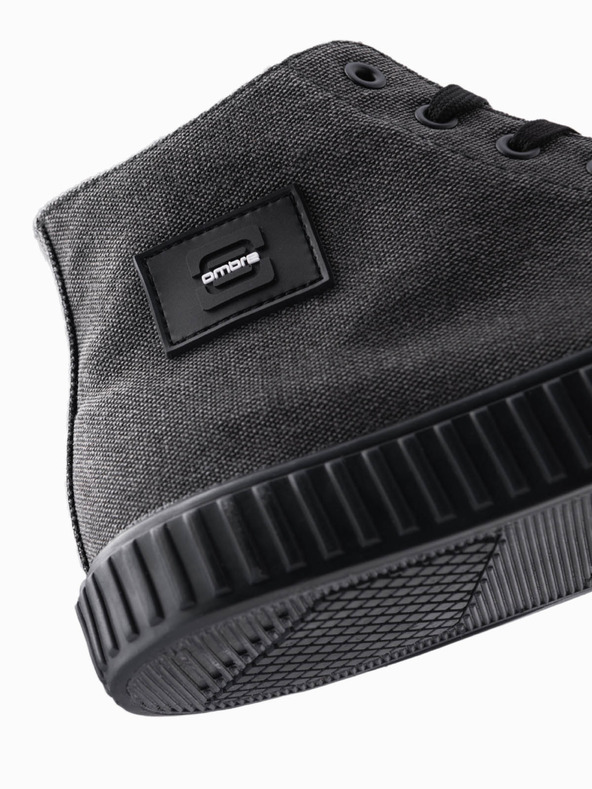 Ombre Clothing Pánske plátenné tenisky - čierne V1 OM-FOTH-0186 Ombre Clothing