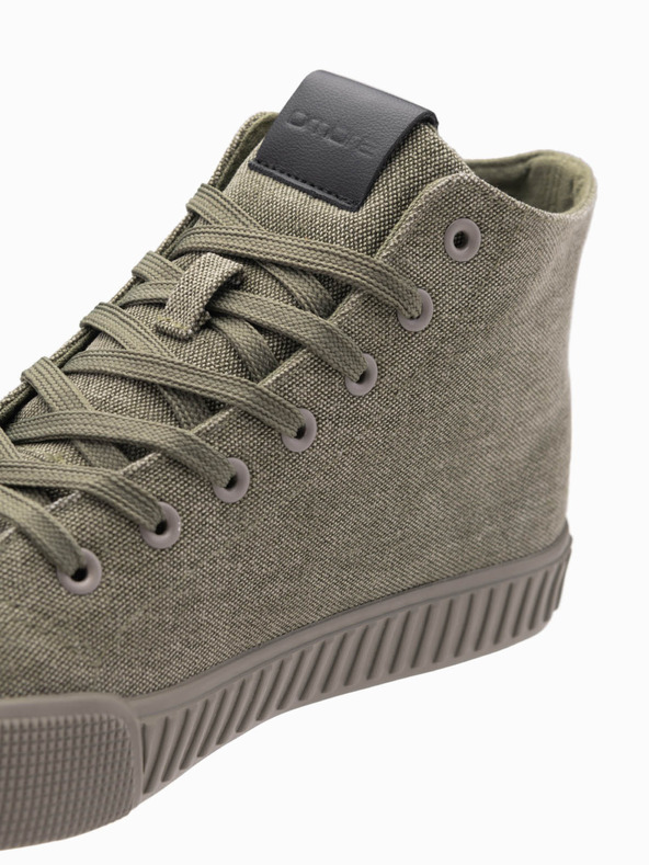 Ombre Clothing Pánske plátenné tenisky - olivové V2 OM-FOTH-0186 Ombre Clothing