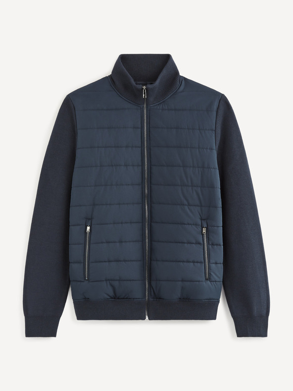 Celio Tmavomodrá pánska prešívaná bunda Celio