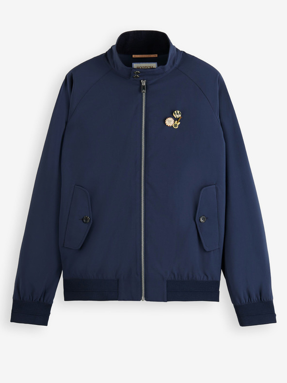 Scotch & Soda Tmavomodrá pánska softshellová bunda Scotch & Soda Classic Harrington