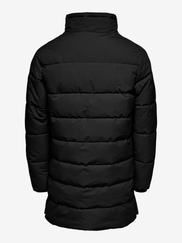 ONLY & SONS Čierny pánsky prešívaný zimný kabát ONLY & SONS Carl