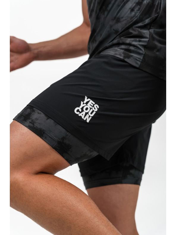 Nebbia Kompresné šortky 2v1 s vreckami na mobil PERFORMANCE 335 M,čierna