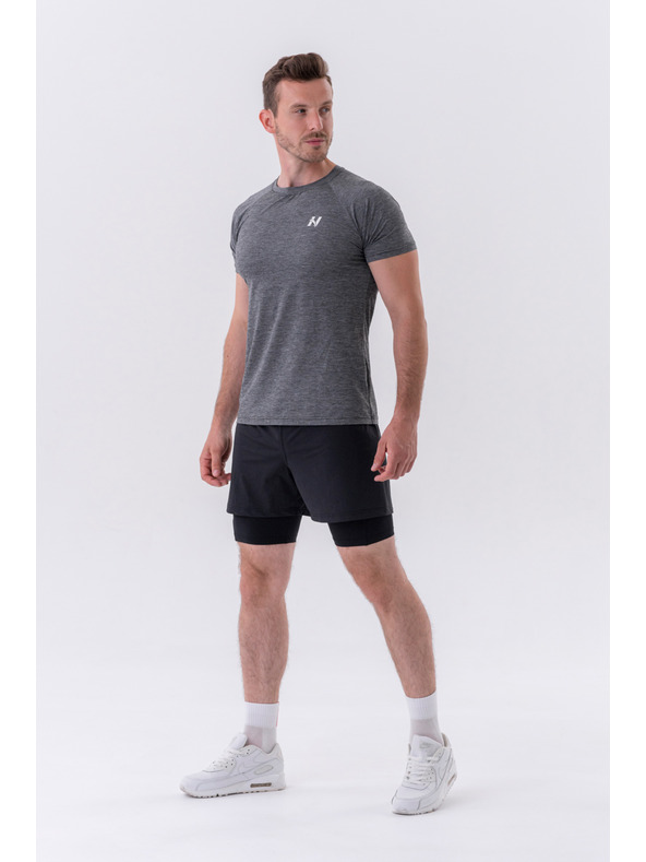 Nebbia Dvojvrstvové šortky s vreckami na mobil 318 M,sivá