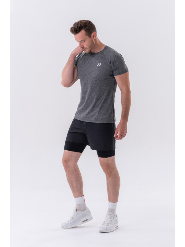 Nebbia Dvojvrstvové šortky s vreckami na mobil 318 M,sivá