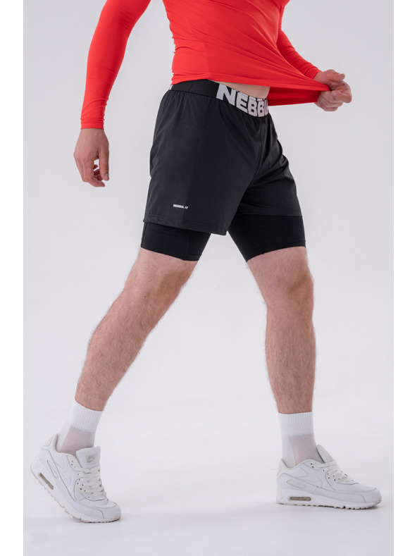 Nebbia Dvojvrstvové šortky s vreckami na mobil 318 M,sivá