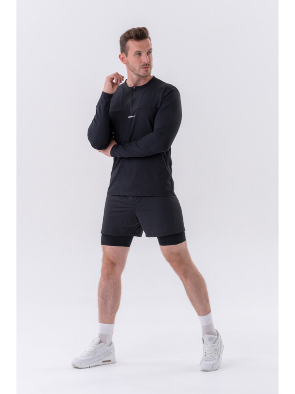 Nebbia Dvojvrstvové šortky s vreckami na mobil 318 M,sivá