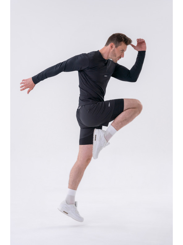 Nebbia Dvojvrstvové šortky s vreckami na mobil 318 M,sivá