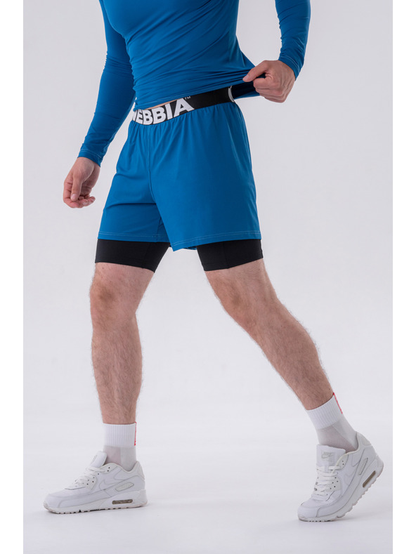 Nebbia Dvojvrstvové šortky s vreckami na mobil 318 M,sivá