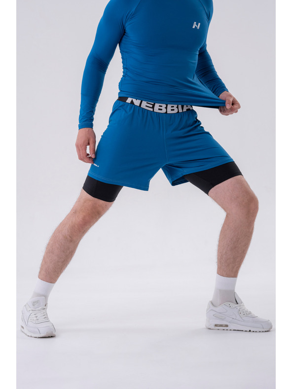 Nebbia Dvojvrstvové šortky s vreckami na mobil 318 M,sivá