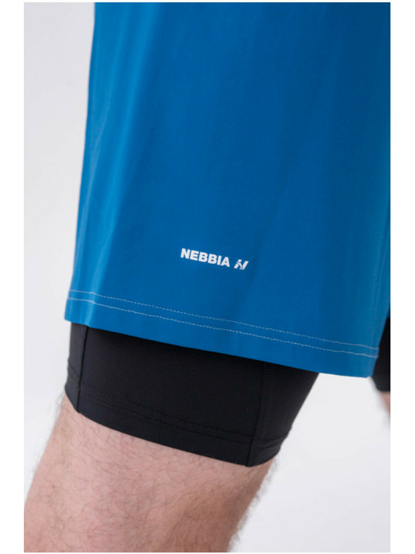 Nebbia Dvojvrstvové šortky s vreckami na mobil 318 Blue M,modrá