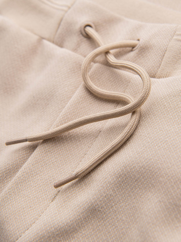 Ombre Clothing Pánske bavlnené teplákové šortky BASIC beige Ombre Oblečenie