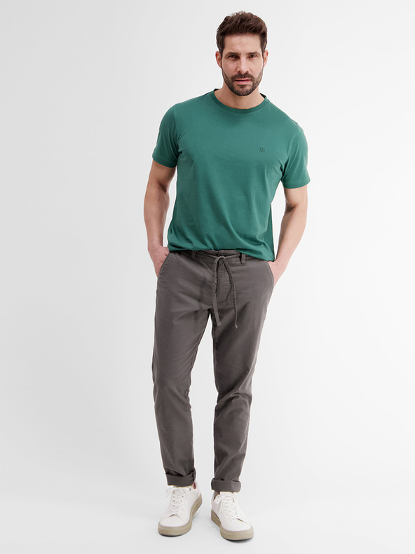 LERROS Pánske sivé nohavice Chino s plátnom LERROS