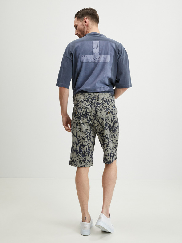 LERROS Šedé pánske vzorované šortky LERROS