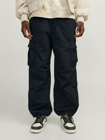 Jack & Jones Čierne pánske cargo nohavice Jack & Jones Parachute