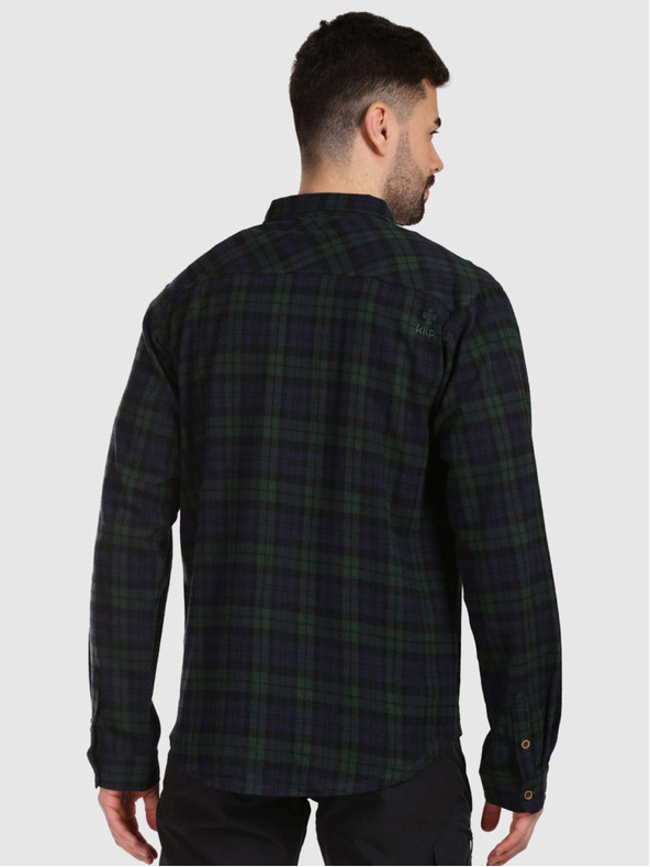 Kilpi Pánska športová flanelová košeľa Kilpi FLANNY-M Tmavo zelená