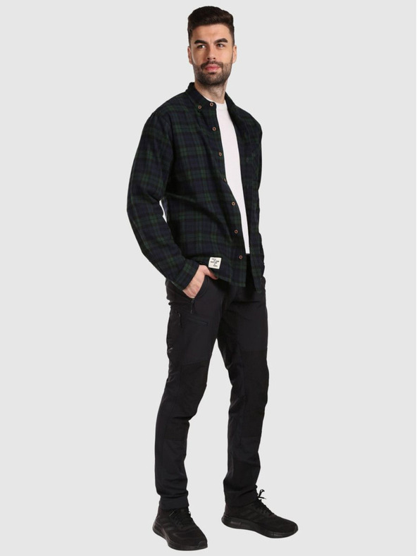 Kilpi Pánska športová flanelová košeľa Kilpi FLANNY-M Tmavo zelená