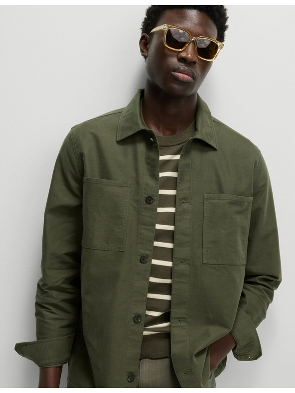 Marks & Spencer Marks & Spencer vysoká bavlnená vrchná košeľa zelená