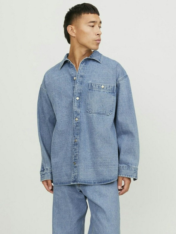Jack & Jones Modré pánske tričko Jack & Jones Santorini Denim Top