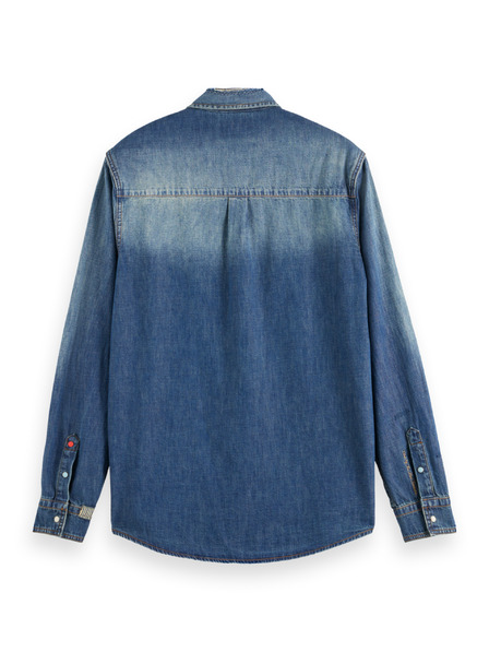 Scotch & Soda Modrá pánska džínsová košeľa Scotch & Soda Pracovné oblečenie