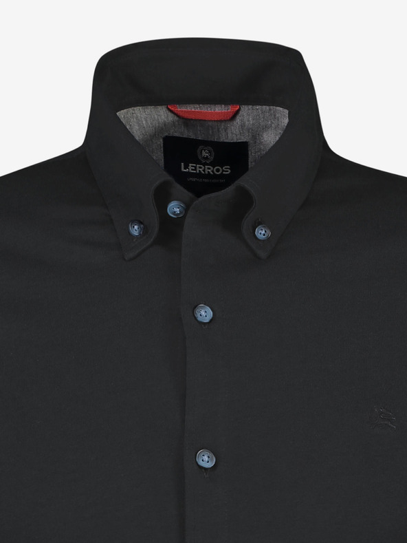 LERROS Čierna pánska košeľa LERROS