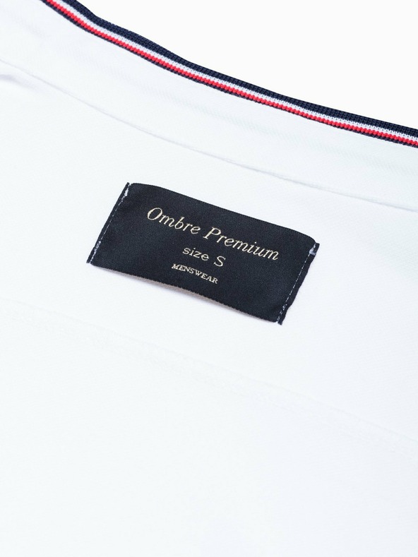 Ombre Clothing Pánska košeľa s dlhým rukávom K542 - biela