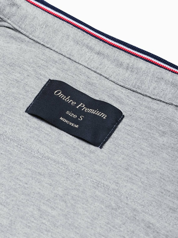 Ombre Clothing Pánska košeľa s dlhým rukávom K542 - sivá