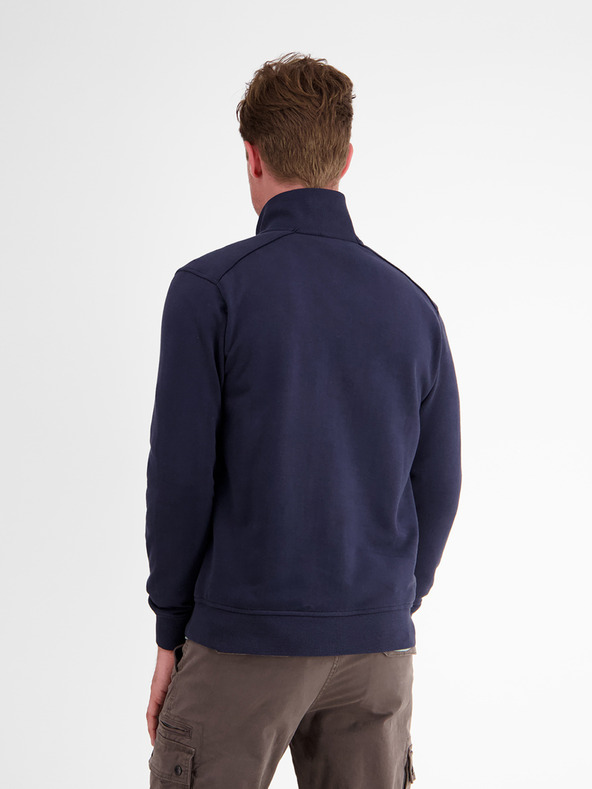 LERROS Tmavomodrá pánska mikina na zips LERROS