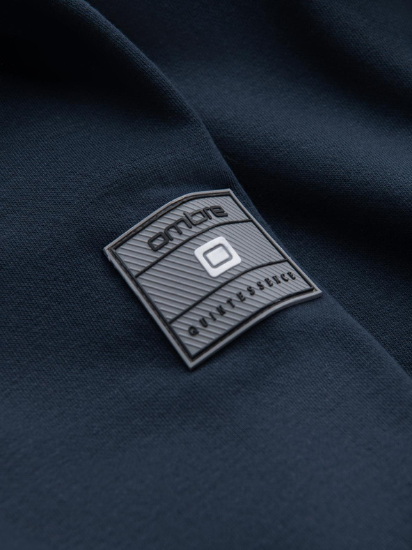 Ombre Clothing Pánska štruktúrovaná pletená mikina s golierom - grafitový melír V1 OM-SSNZ-0149 Ombre Clothing