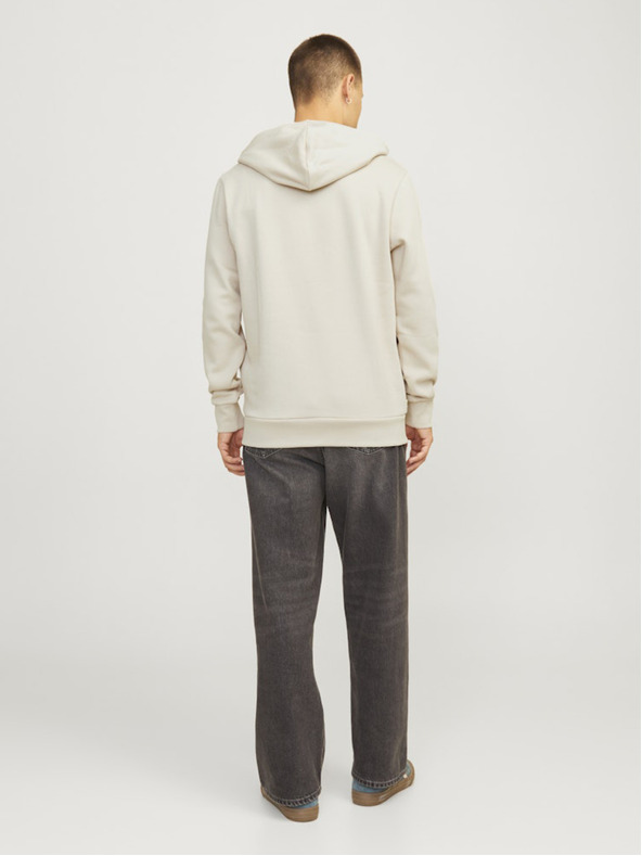 Jack & Jones Jack & Jones Pánska béžová mikina s kapucňou