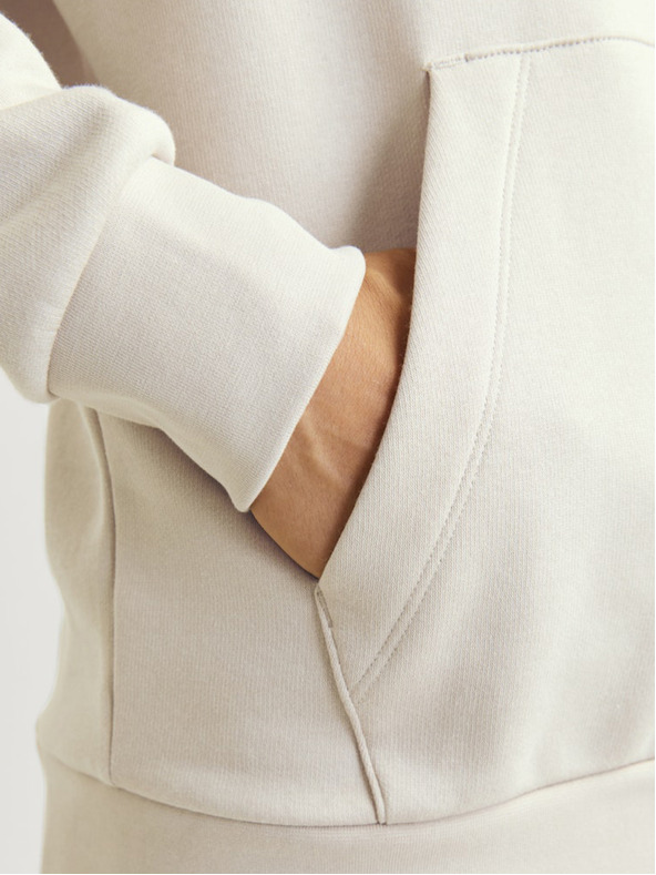 Jack & Jones Jack & Jones Pánska béžová mikina s kapucňou