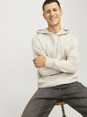 Jack & Jones Jack & Jones Pánska béžová mikina s kapucňou
