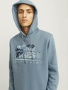 Jack & Jones Modrá pánska mikina Jack & Jones s kapucňou