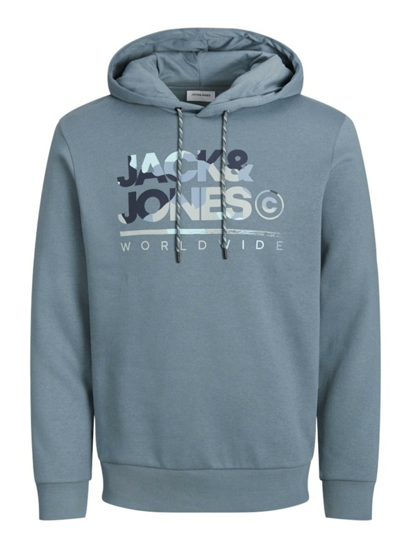 Jack & Jones Modrá pánska mikina Jack & Jones s kapucňou