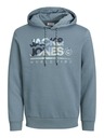 Jack & Jones Modrá pánska mikina Jack & Jones s kapucňou