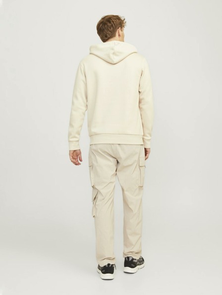 Jack & Jones Jack & Jones Pánska béžová mikina s kapucňou