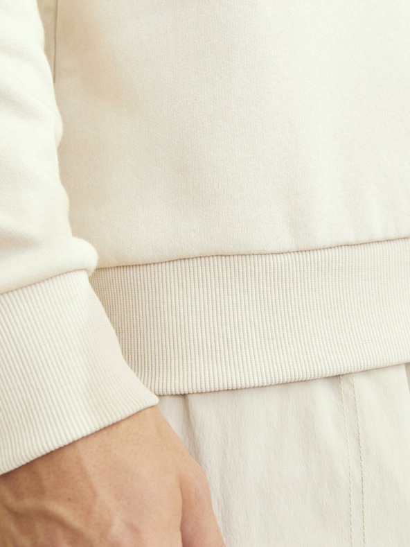 Jack & Jones Jack & Jones Pánska béžová mikina s kapucňou