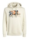 Jack & Jones Jack & Jones Pánska béžová mikina s kapucňou