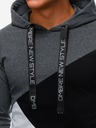 Ombre Clothing Pánska mikina s kapucňou B1050 - grafitová/čierna