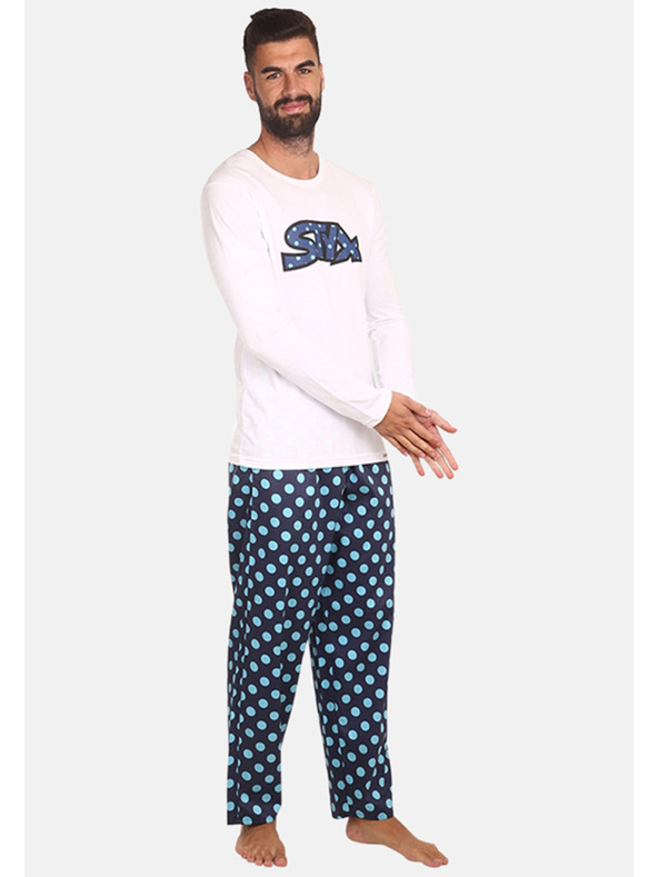 Styx Pánske pyžamo Styx Polka Dot