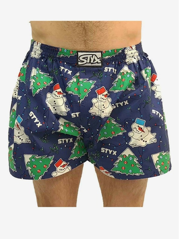Styx Pánske šortky Styx art klasické elastické vianočné