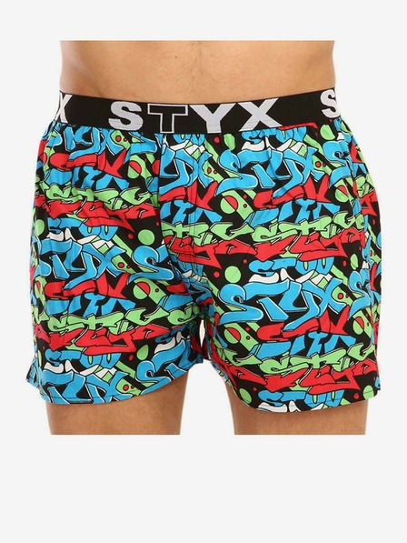 Styx Pánske športové šortky Styx art rubber graffiti