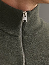 Jack & Jones Jack & Jones Khaki pánsky sveter na zips