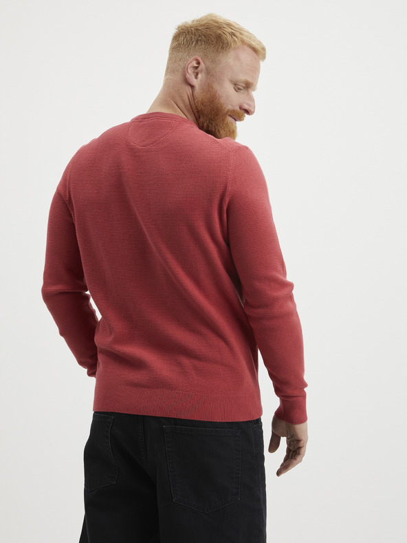 LERROS Červený pánsky základný sveter LERROS