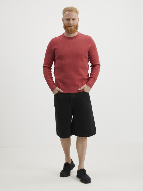 LERROS Červený pánsky základný sveter LERROS